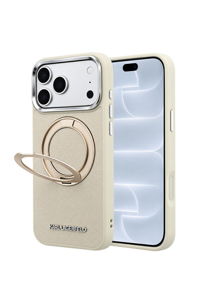 Karl Lagerfeld Husa pentru iPhone 17 Pro / iPhone 18 Pro Saffiano Ring 360 Ma...