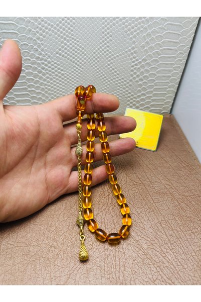TTS TÜRK TESBİH SANATI سبحة كهرمانية مسلسلة موقعة من إيمامه