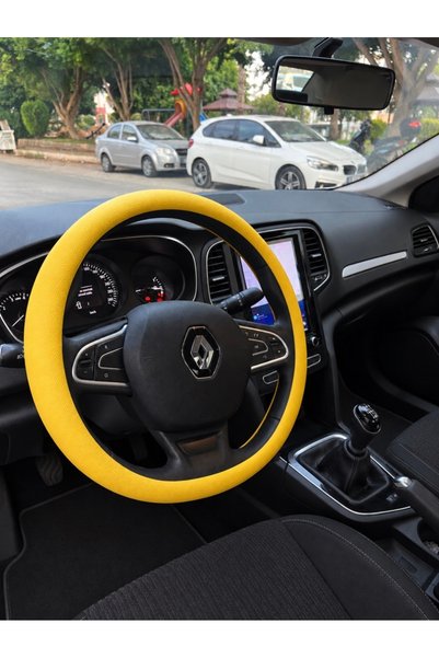 QUEEN GARAGE Silikon Sarı Direksiyon Kılıfı – Kaymaz Dokulu Direksiyon Koruyucu
