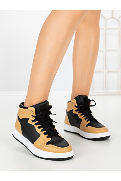 Costa Sol Sneakers dama galbeni cu negru din piele ecologica Ansira