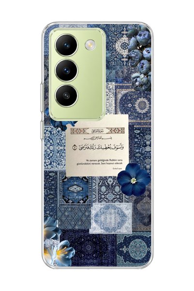 lelia حافظة هاتف شفافة متوافقة مع Vivo V30 Lite 4G مطبوع عليها عبارات Blue Ca...