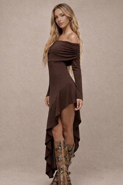 Nika Fashion Φόρεμα - Καφέ - Μακρύ