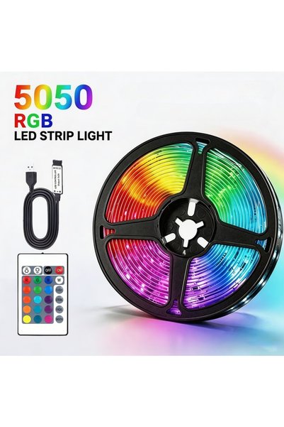 Choice شريط إضاءة RGB 5050 بطول 3 أمتار مع جهاز تحكم بـ 24 زر، أشرطة إضاءة LE...