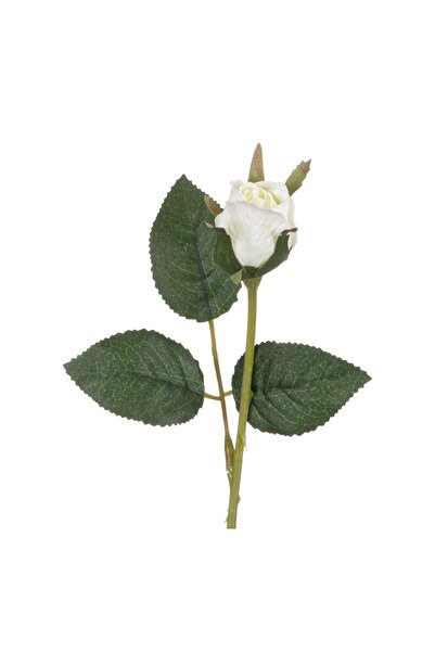 OEM Floare Artificială Trandafir cu Boboc Alb 21 cm – Decor Realist pentru Ca...