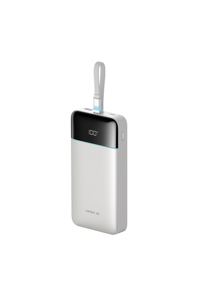 Cuktech Baterie Externa LPB252N, 25000 mAh, 120W, Cablu USB-C Integrat, Alb