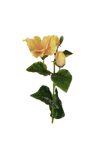 OEM Floare Artificială Hibiscus Galben 60 cm – Decor Realist pentru Casă și E...