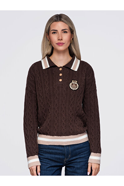 OMBRE Pullover - Braun - Relaxed Fit