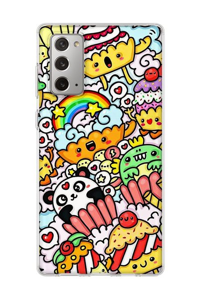 lelia Cute Panda Rainbow Printed Transparent Phone Case Compatible with Samsu...