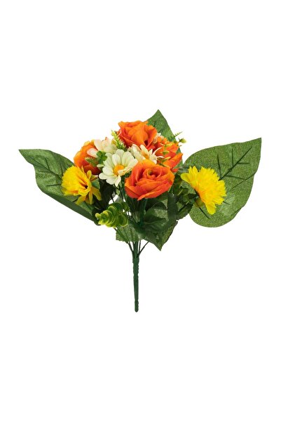 OEM Buchet Flori Artificiale cu Margarete Galbene și Trandafiri Portocalii 35...