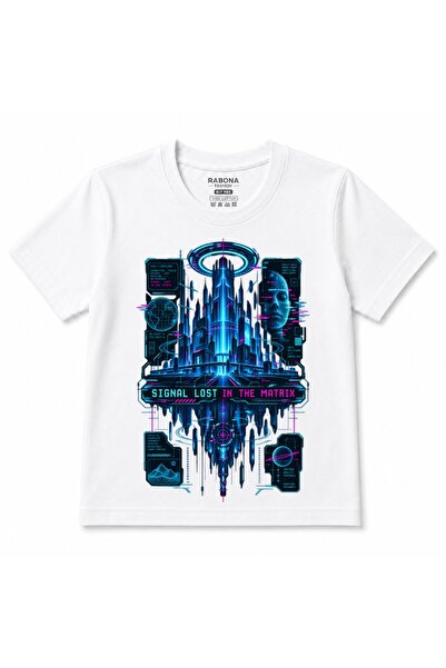Rabona Fashion Изгубен сигнал в Матрицата Киберпънк Неонов Град Графична детс...