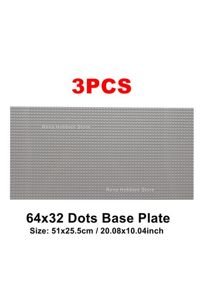 Choice 3PCS Gray 3PCS 32x64 Dots Baseplate DIY Assembled Small Building Block...