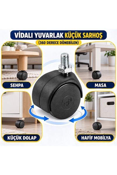 Genel Markalar HTS 405 VİDALI YUVARLAK KÜÇÜK SARHOŞ ( 360 DERECE DÖNEBİLEN) P...