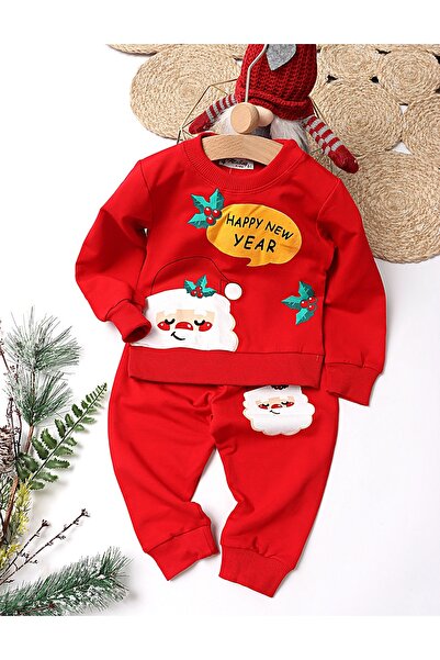 MiniKids Pijama Craciun, Happy New Year, cu rosu