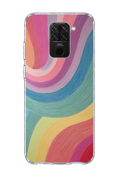 lelia Redmi Note 9 Compatible Pastel Rainbow Curved Printed Transparent Phone...