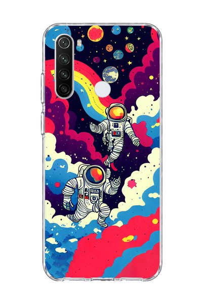 lelia Redmi Note 8 Compatible Astronaut and Rainbow Printed Transparent Phone...