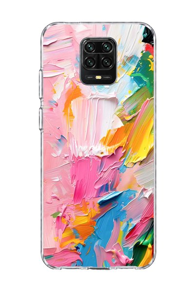 lelia حافظة هاتف شفافة مطبوعة باللون الوردي متوافقة مع هاتف Redmi Note 9 Pro