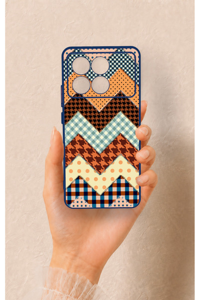 Vip Case Poco X6 Pro Compatible Colorful Knitted Patterned Silicone Case