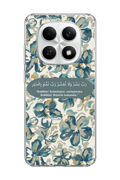 lelia حافظة هاتف شفافة متوافقة مع Redmi Note 15 4G مطبوعة عليها زهرة زرقاء