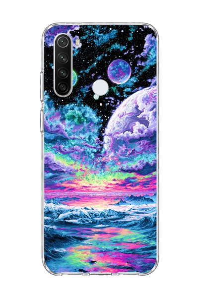 lelia حافظة هاتف شفافة متوافقة مع هاتف Redmi Note 8 مطبوع عليها شكل كوكب أزرق