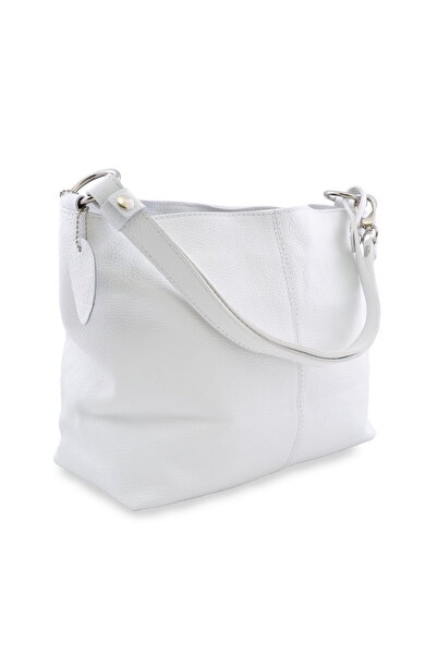 Generic Brand Geanta piele naturala Olivia, de dama, culoare alb