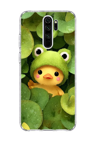 lelia حافظة هاتف شفافة متوافقة مع Redmi Note 8 Pro مطبوعة على شكل قبعة ضفدع