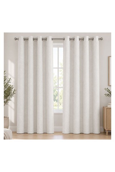 OEM Draperie Ivoire din In 140x260 cm cu Inele – Opacitate Ridicată, Design