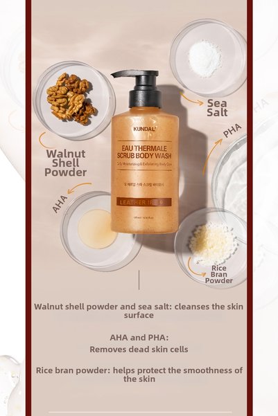 Kundal Nemlendirici ve Arındırıcı Tanecikli Vücut Yıkama Jeli Kundal Scrub Body Wash 500ml (Leather Iris)