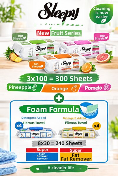 Sleepy Easy Clean + Foaming Formula Cleaning Towel Set – 540 Sheets
