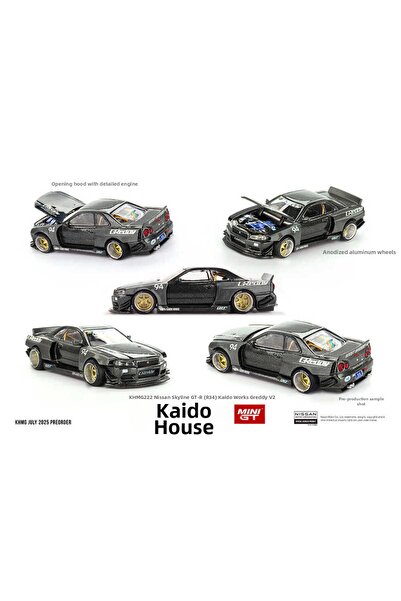mini gt 1:64 Kaido House Nissan Skyline Gt-R R34 Kaido Works Greddy V2 Khmg22...
