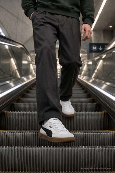 Puma PR-1508 حذاء رياضي كاجوال للرجال باللون الأبيض والأسود، حذاء رياضي مريح ...