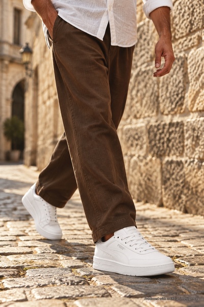 Puma CRT-4530 Pantofi sport albi confortabili pentru bărbați, pantofi sport a...