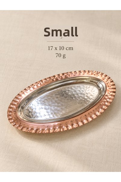 GÜR BAKIR Oval Copper Snack Bowl 17 cm Set of 3