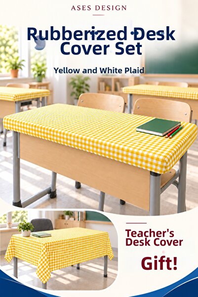 Ases Design Yellow and White 15-Piece Elastic Tablecloth, 100X140 cm Teacher ...