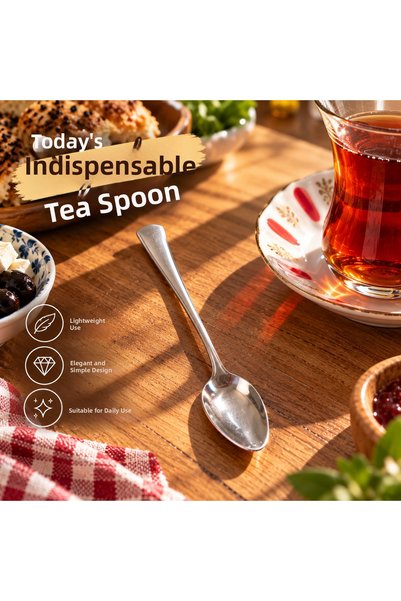 Feyz Çelik Economical Tea Spoon Stylish and Simple Design Daily Use Multiple ...