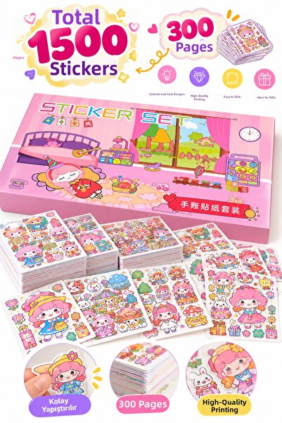 Daks 1500 Pieces of Stickers 300 Sheets Boxed Sticker Set – Cute Kawaii Sticker Set