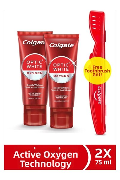 Colgate معجون أسنان أوبتيك وايت أوكسجين بتقنية الأكسجين النشط للتبييض 75 مل ×...