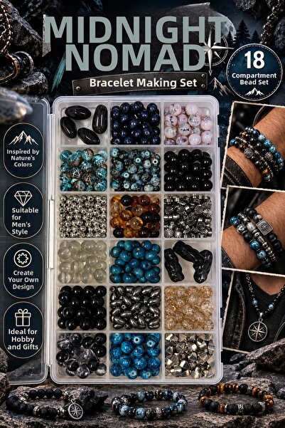 By MO Accessories Set de creație de bijuterii pentru bărbați Midnight Nomad –...