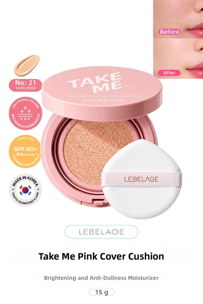 LEBELAGE Take Me Pink Cover Cushion Foundation Spf 50+ Pa++++ That Provides a...