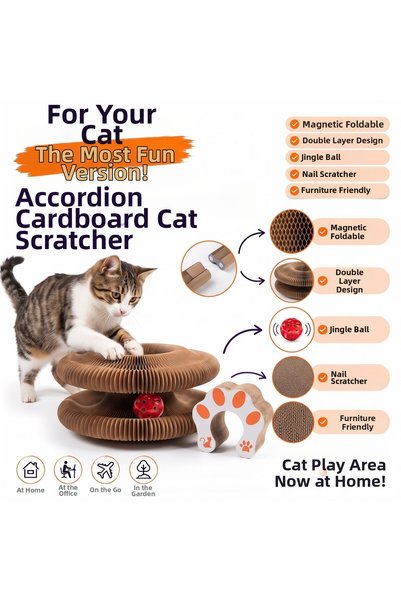 sonx Accordion Cat Scratcher Toy, Bulk and Double Layer Honeycomb Textured Cat Scratcher
