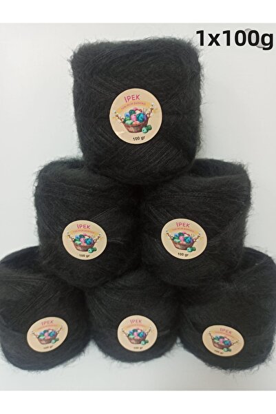 İPEK YÜN İPLİK DÜNYASI Fir de tricotat Angora (Negru vibrant) 100gr