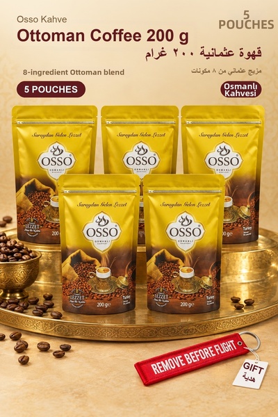 OSSO KAHVE قهوة عثمانية 200 جرام × 5 أكياس - قهوة عثمانية