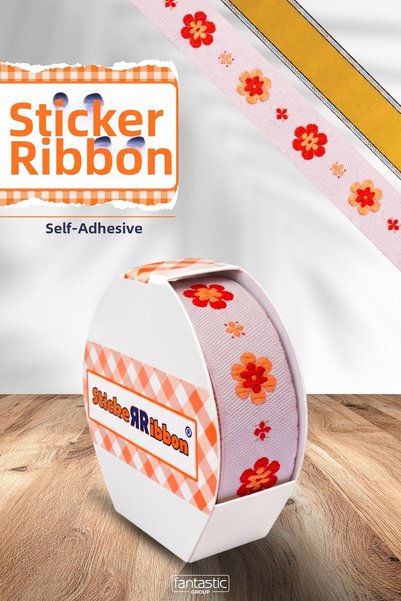FANTASTIC KURDELE Self-Adhesive Jacquard Sticker Ribbon 16 mm X 120 cm – Flor...