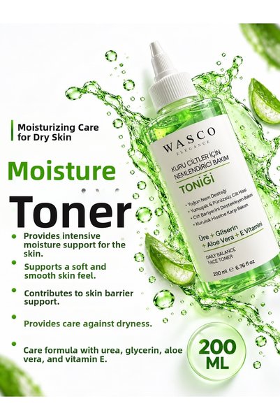 Wasco Elegance Intensive Moisturizing Care Tonic for Dry Skin Urea - Glycerin - Aloe Vera - Vitamin E 200 ml