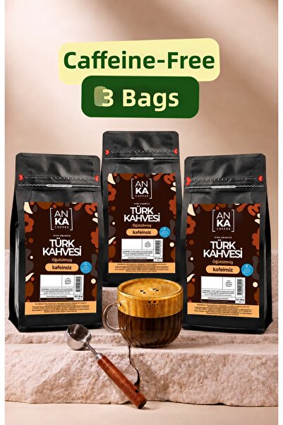 ANKA Coffee قهوة تركية مطحونة خالية من الكافيين 200 جرام × 3 عبوات