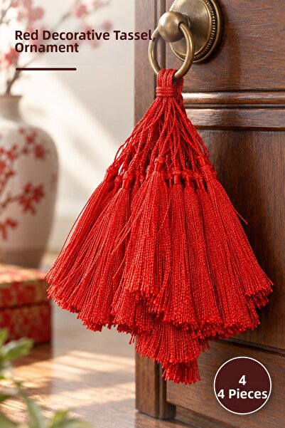 Yenilig 4 Pieces of Tassels – Red Decorative Ornament Accessory, Decoration, ...