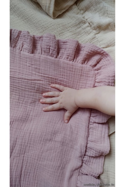 bubb hubb Muslin Coverlet 4 Layers with Ruffles Organic Natural Fabric