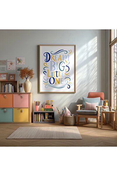 KEYFHOME Dream Big Little One Poster de pictură MDF înrămat colorat, cadou pe...