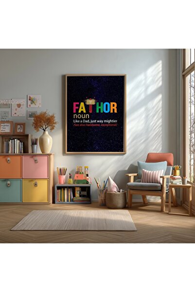 KEYFHOME Fathor Baba Definiție Amuzantă Înrămată MDF Tablou Poster Living Dec...