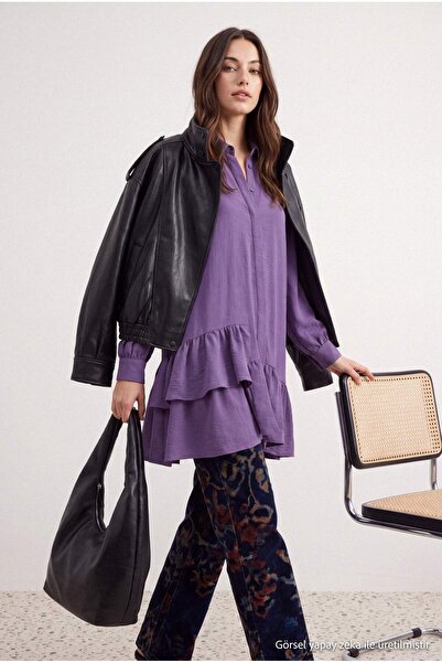 Trendyol Modest Lila Aerobin Dlouhá košilová tunika TCTAW27TG00012