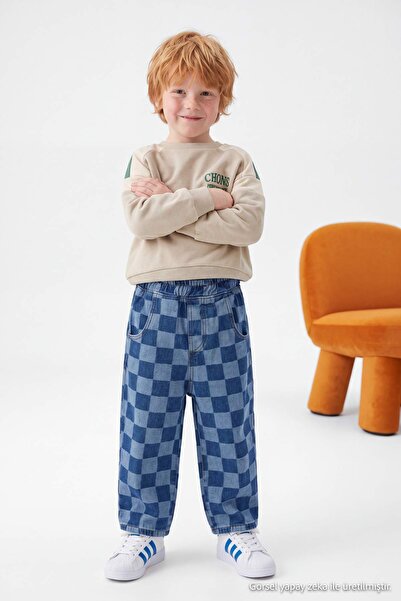 TRENDYOLKIDS Mittelblaue Ballon-Jeanshose für Jungen TKDAW27JE00024